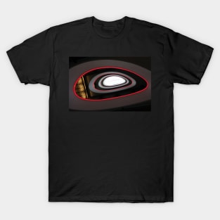 Abstract architectural ceiling and staircase, curves and round lines T-Shirt